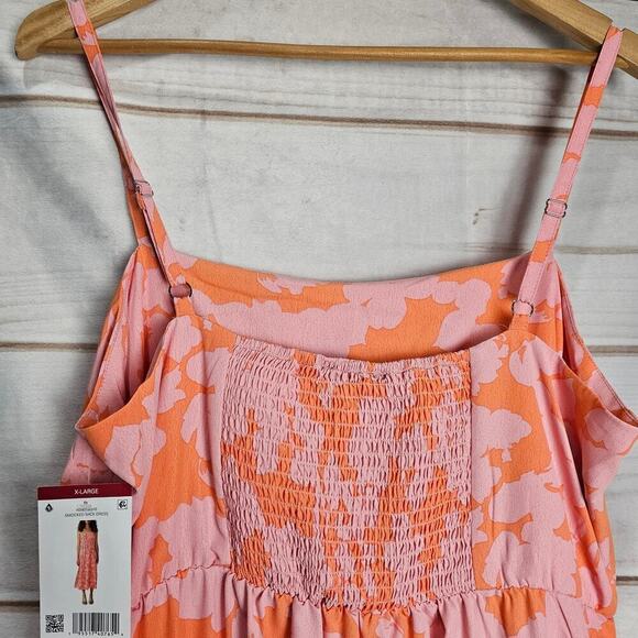 Sanctuary Maxi Dress Womens XL Pink Tiered Smocked Cottage Coquette Prairie B - Picture 9 of 12